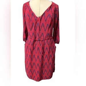 Pepperberry Bravissimo Dress Size 14 (UK18) Red Blue Zigzag Really Curvy